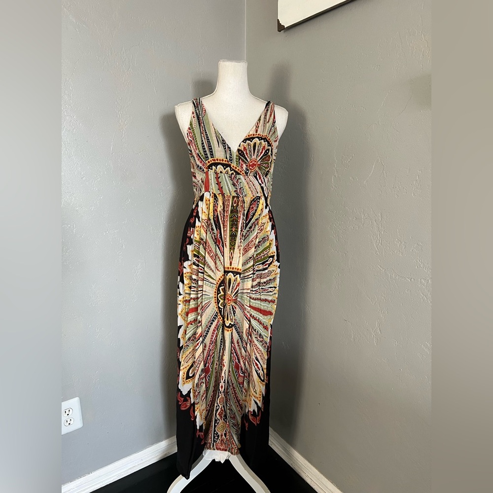 Boho Floral Maxi Dress in Multicolor